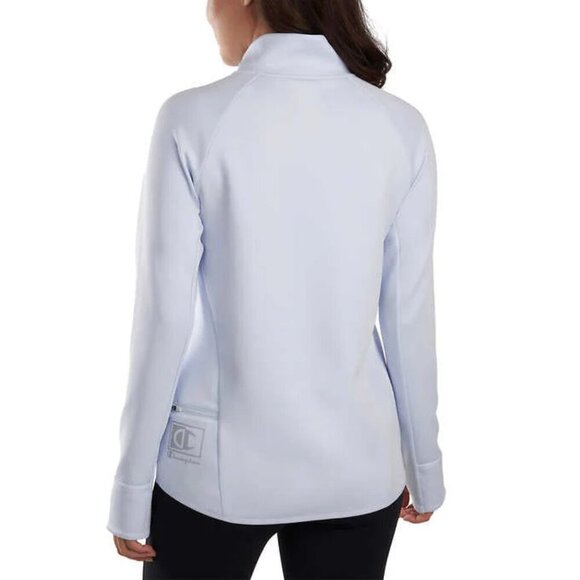 NEW Champion Tech 1/2 Zip Textured Top | Light Blue - Picture 3 of 6